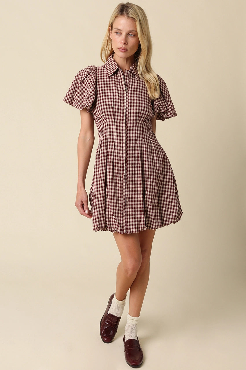 Swooning for Maroon Bubble Dress