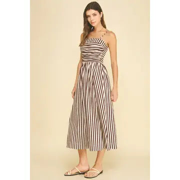 Maroon Stripe Society Dress