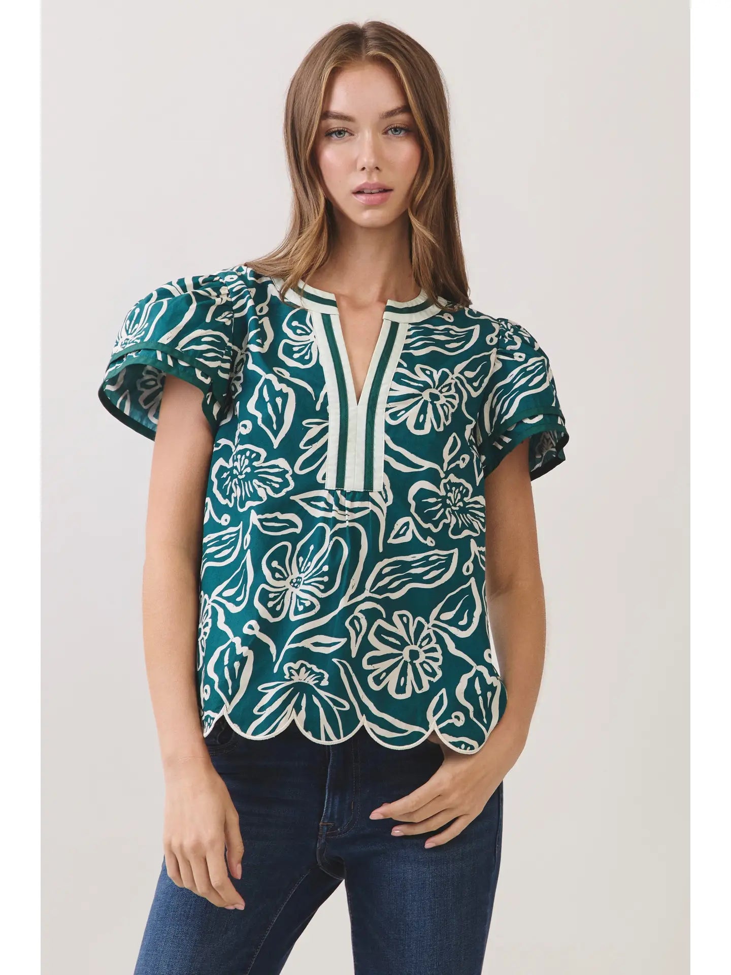 Darling in Emerald Blouse