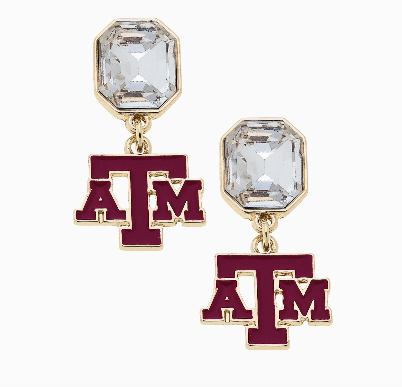 Texas A&M Rhinestone Earrings