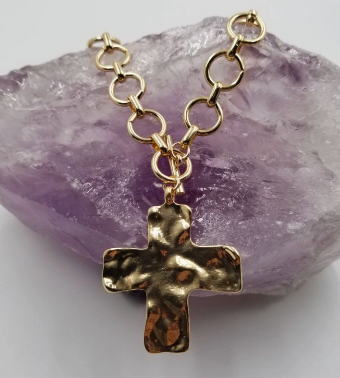 Chunky Cross Toggle Necklace