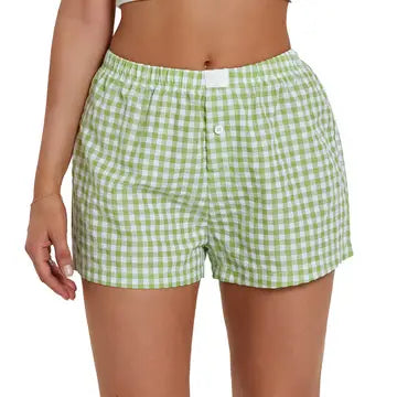 Lime Gingham Girl Boxer Shorts