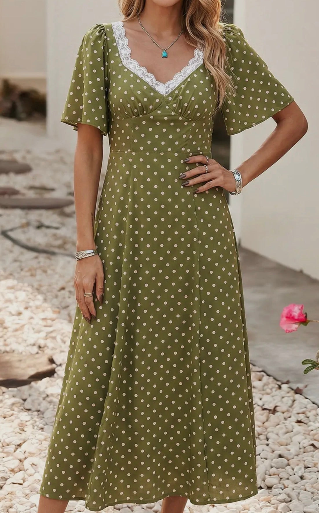 Olive Garden Polka Dot Dress