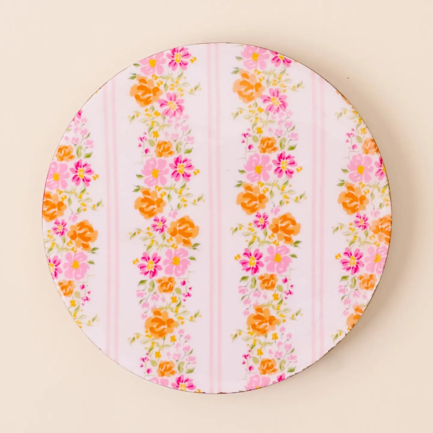 Petal Parade Pink Wood Coaster