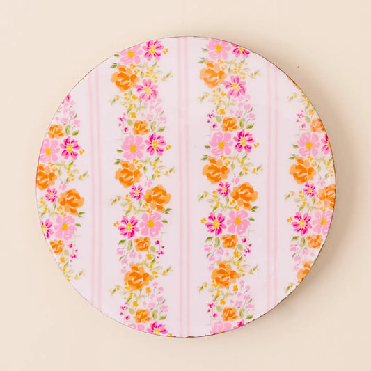 Petal Parade Pink Wood Coaster
