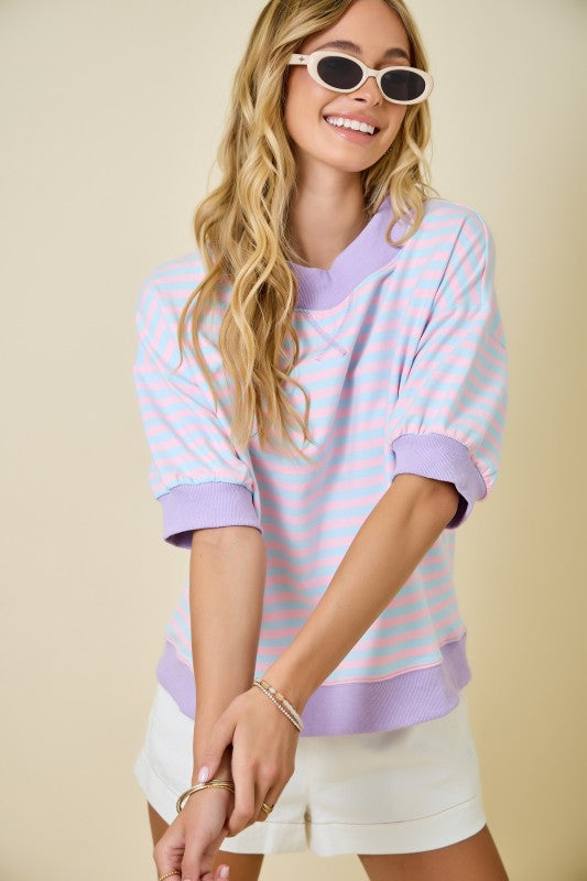 Sugar Plum Striped Top