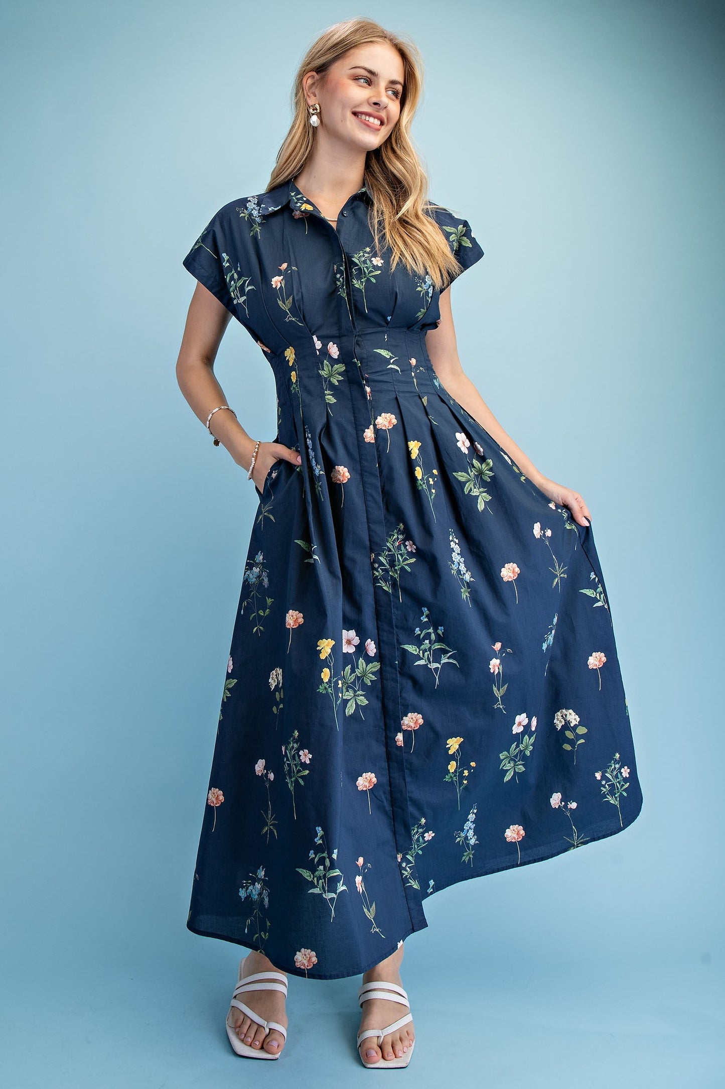 Midnight in Bloom Midi Dress