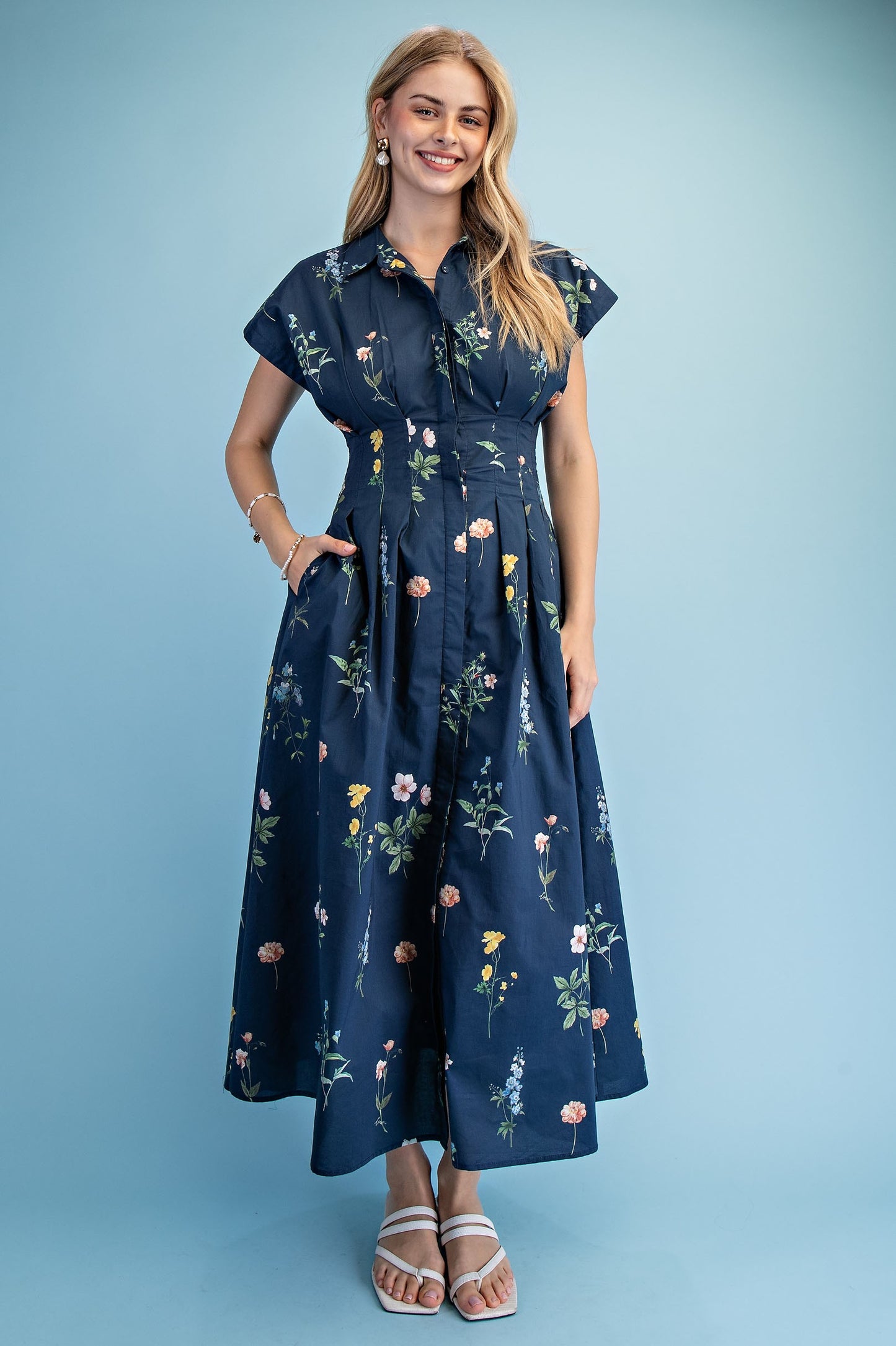 Midnight in Bloom Midi Dress