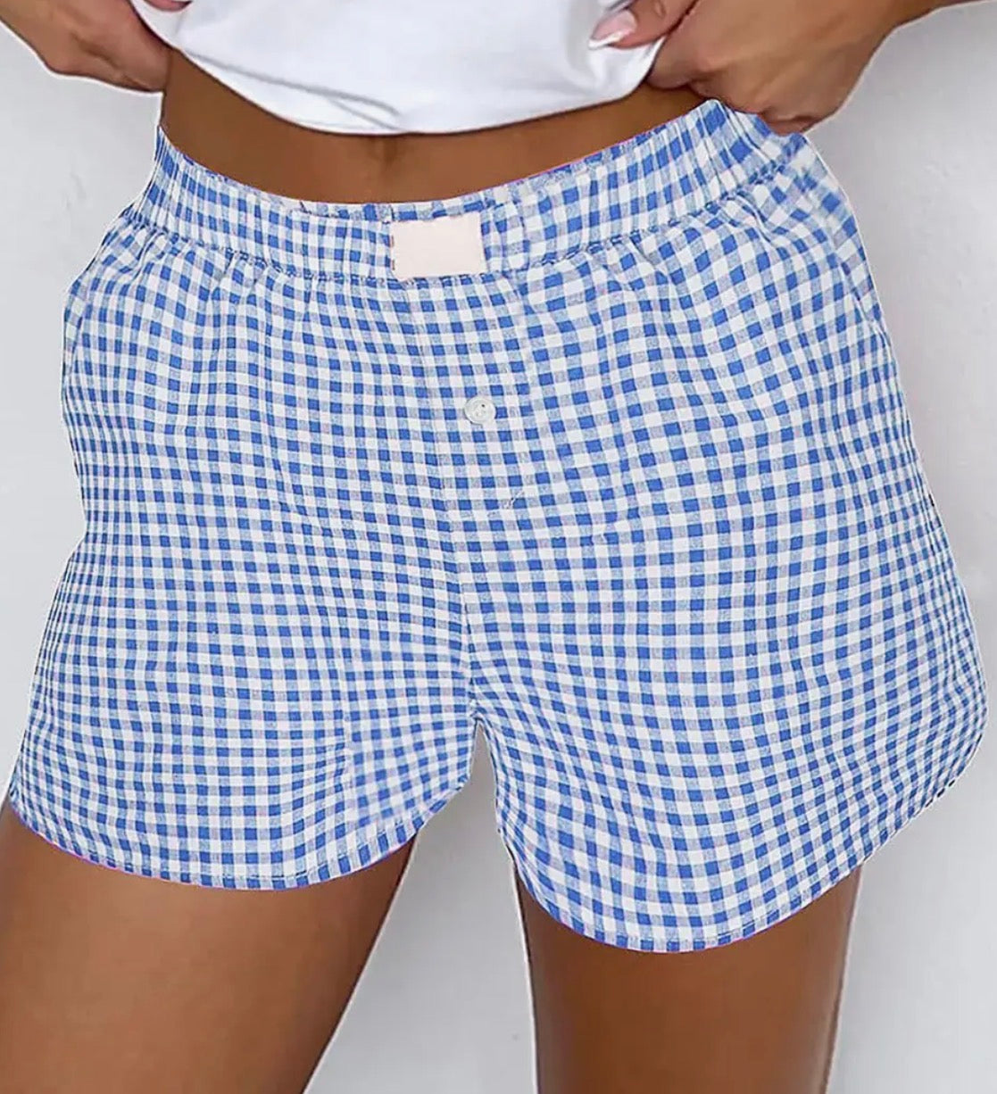 Blue Gingham Girl Boxer Shorts