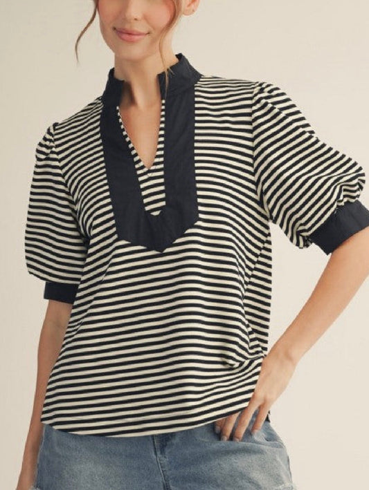 Midnight Stripe Blouse