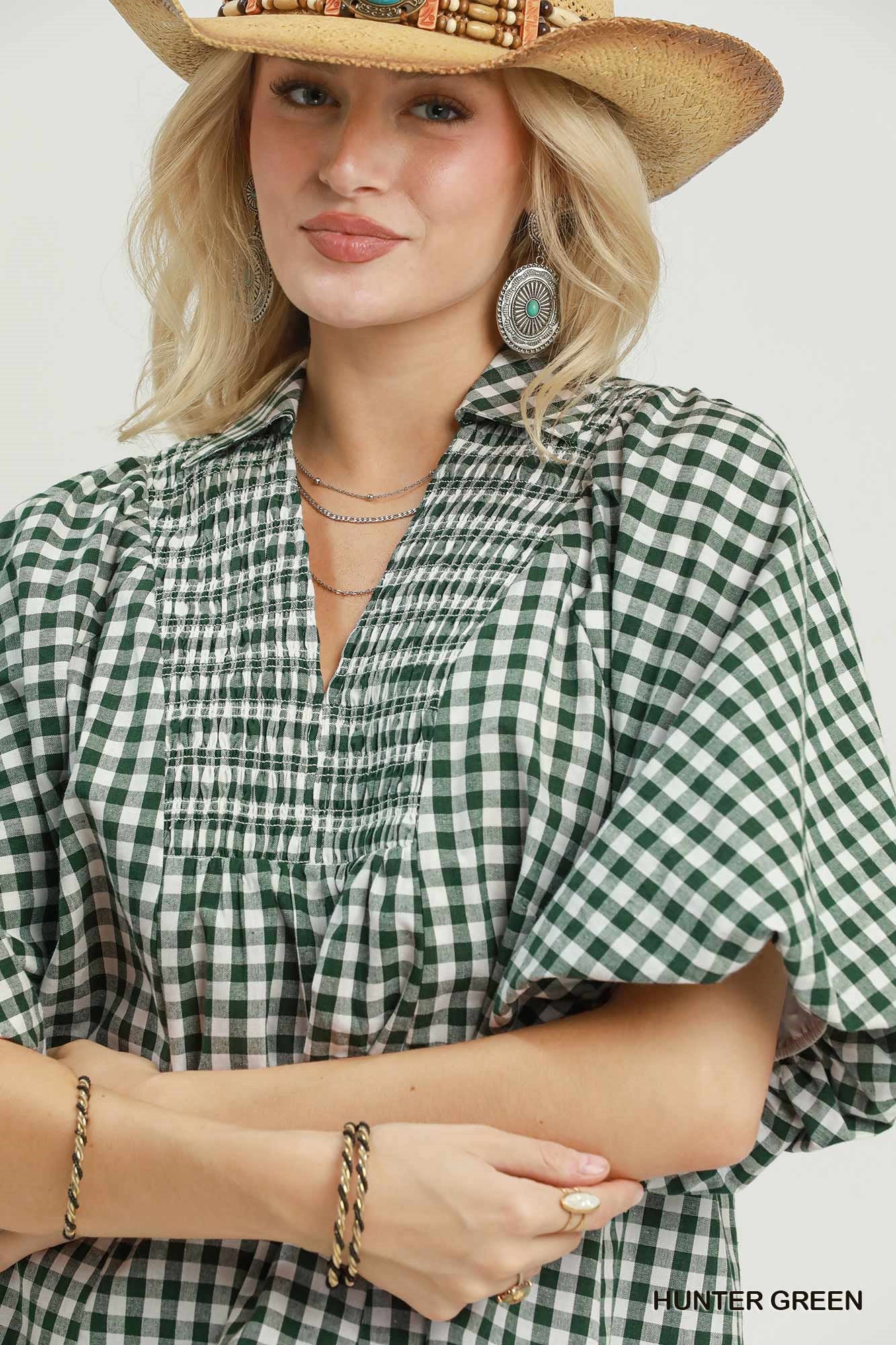 Green Pastures Gingham Top