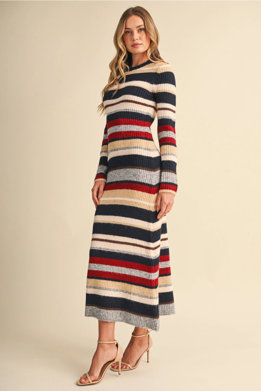 Stripe Season Sweater Dress