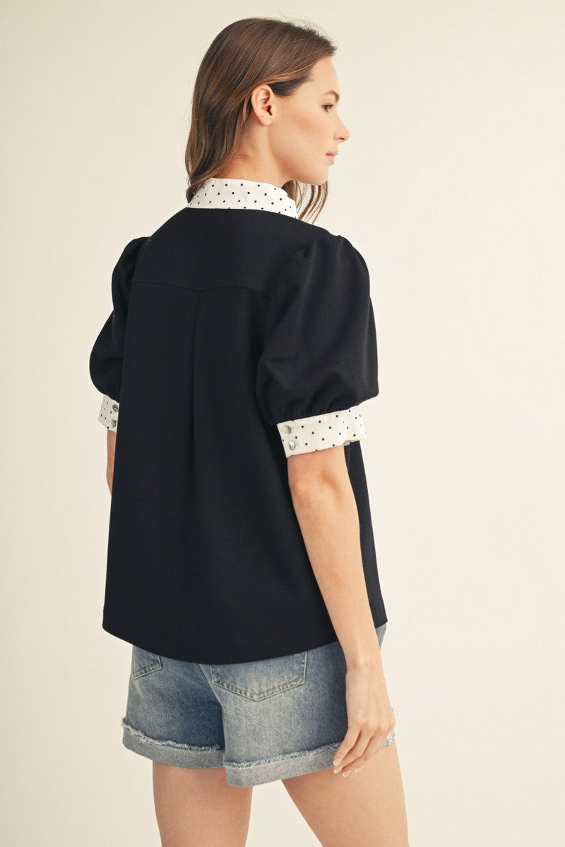 Dotted After Dark Blouse
