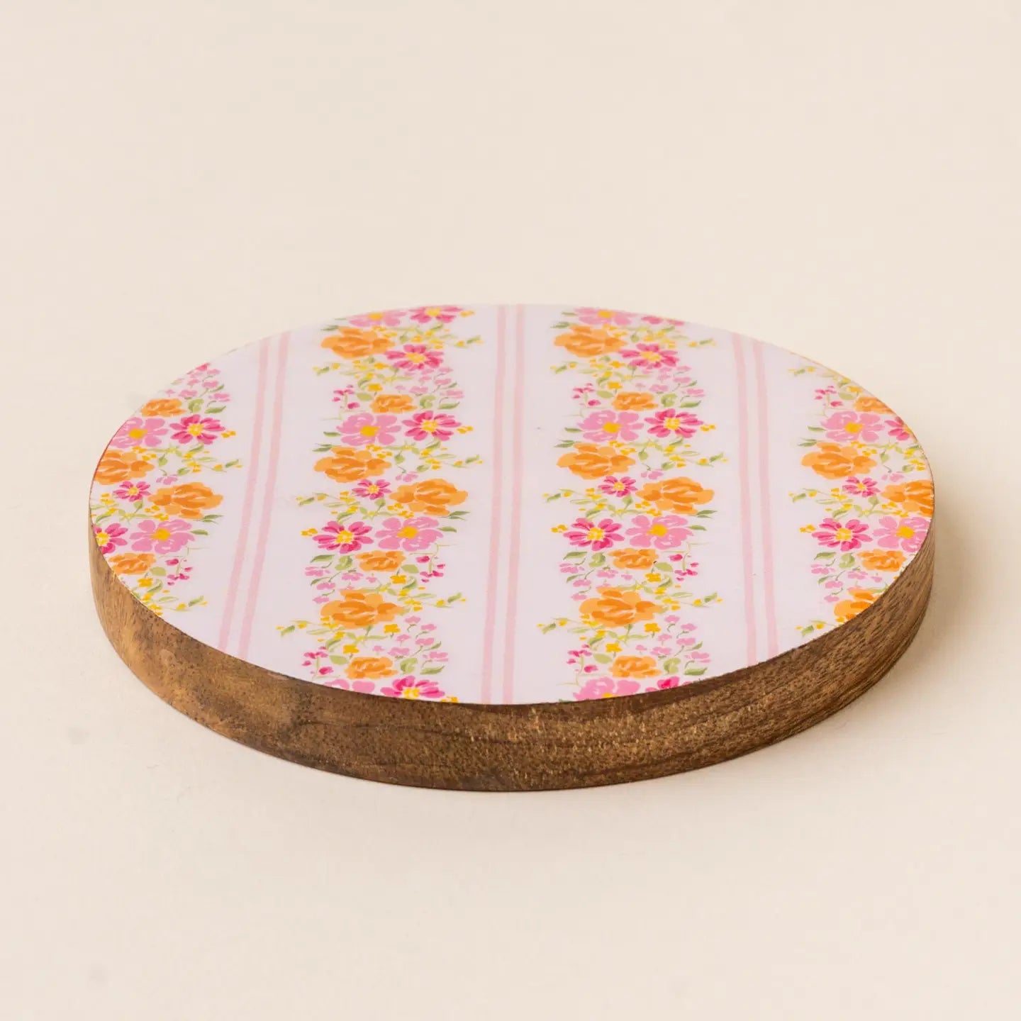 Petal Parade Pink Wood Coaster
