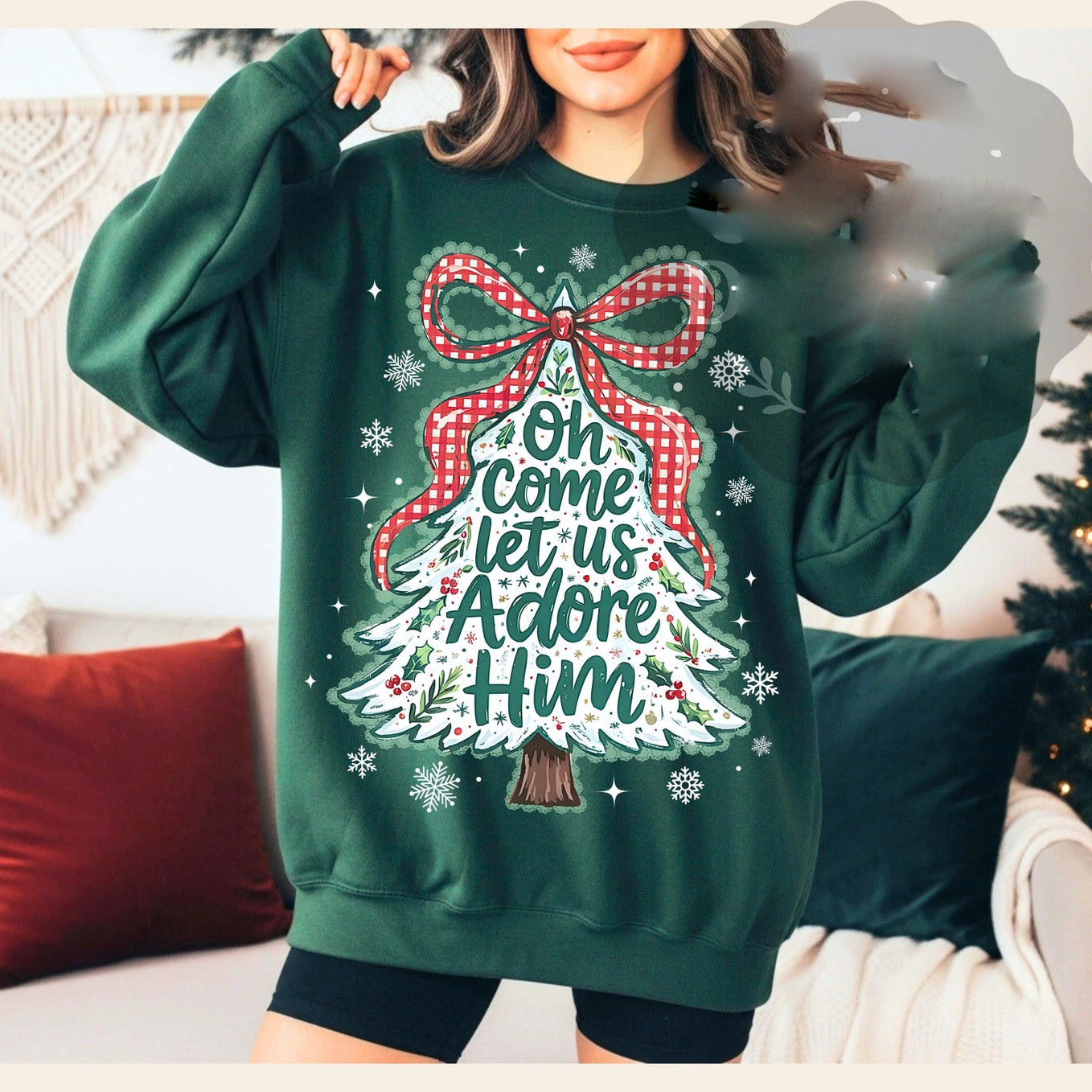 Adore Him in Evergreen Sweatshirt