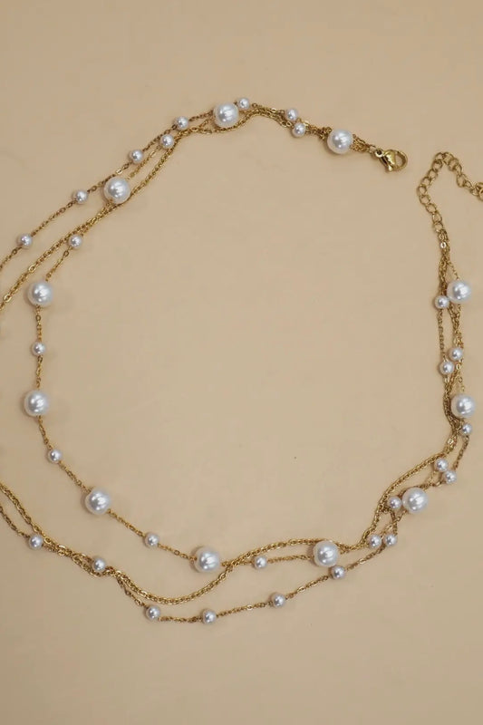 Pearl Triple Layer Necklace