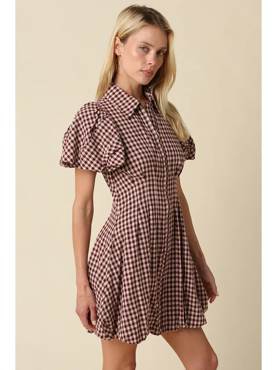 Swooning for Maroon Bubble Dress