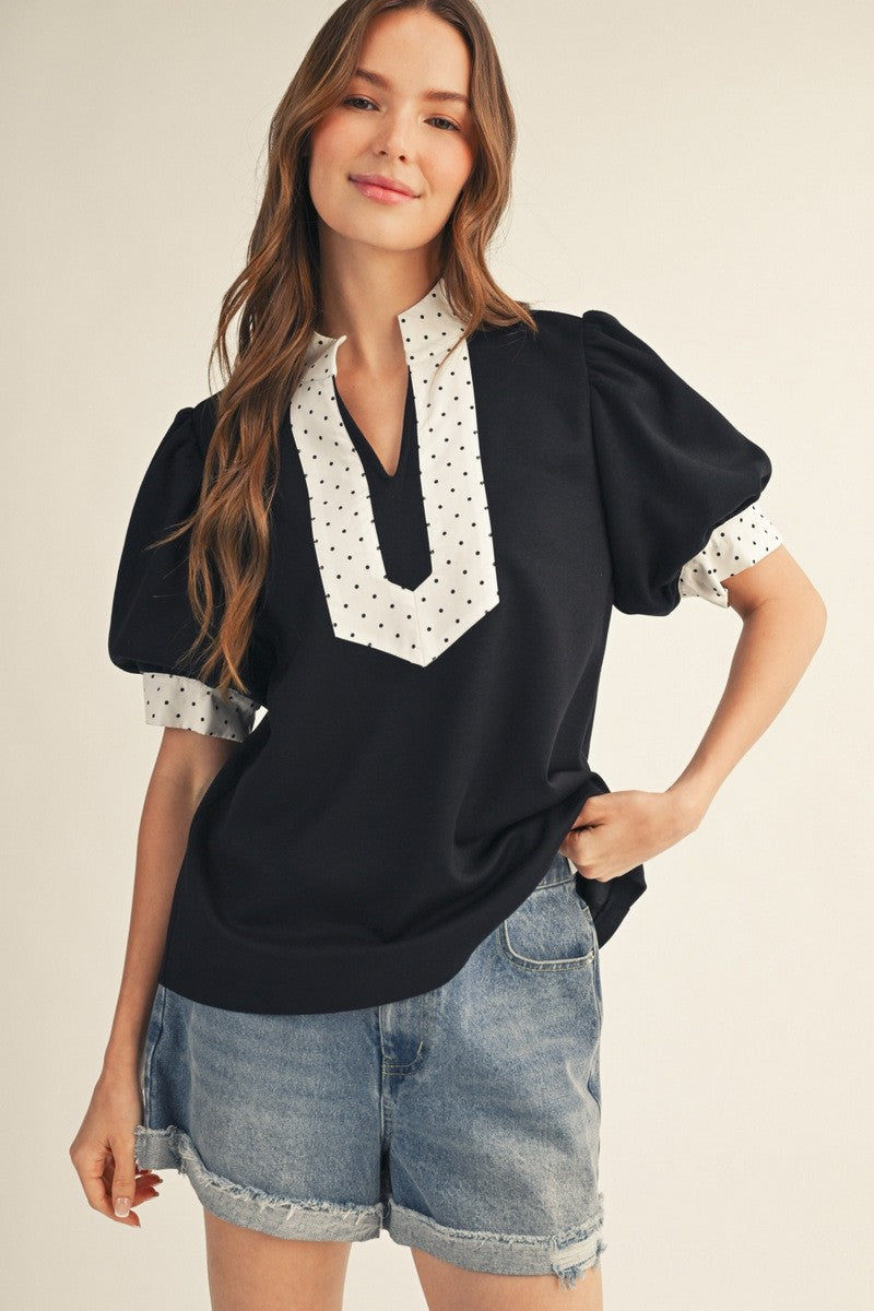 Dotted After Dark Blouse