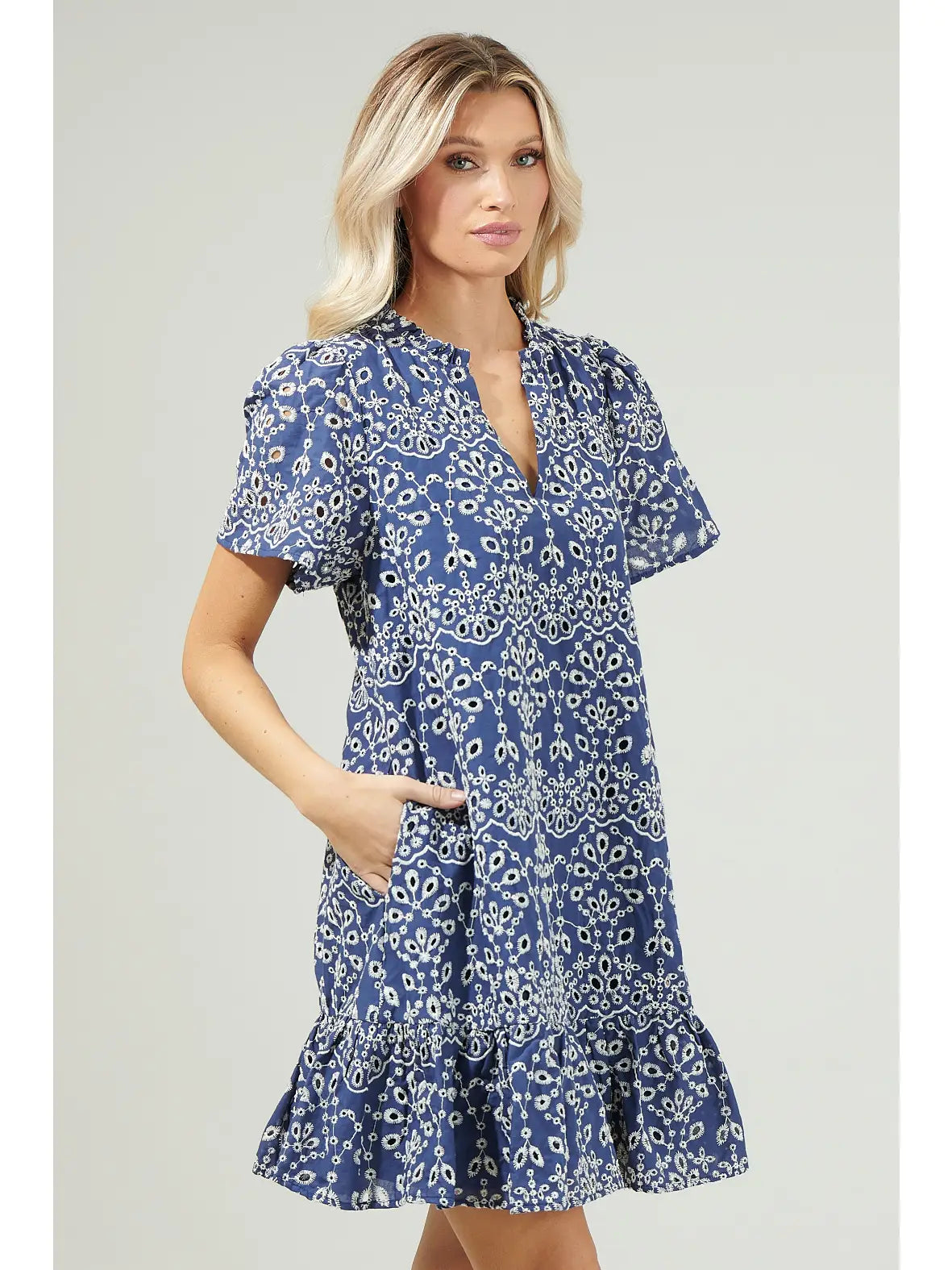 Midnight Eyelet Dress