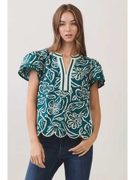 Darling in Emerald Blouse