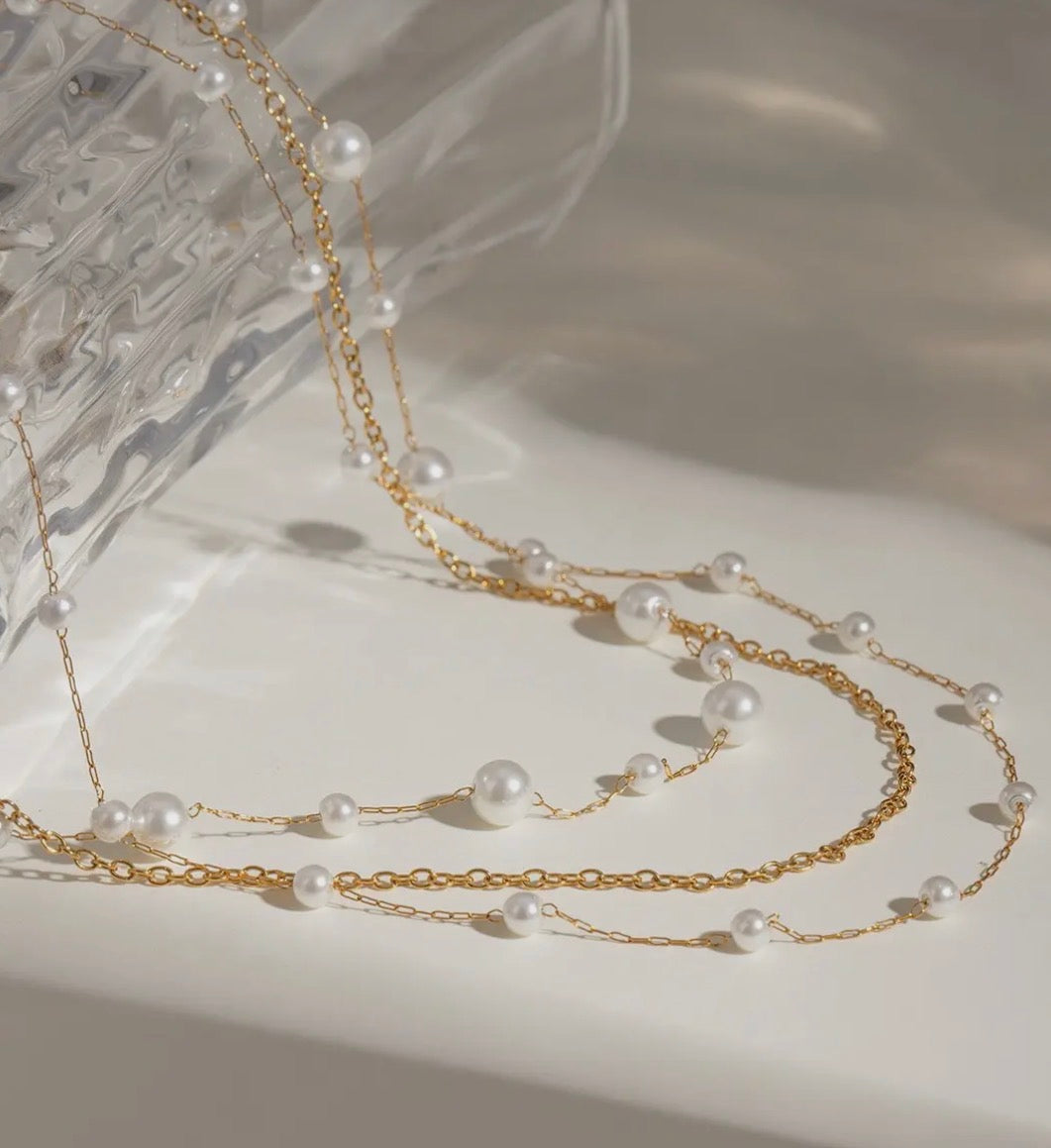 Pearl Triple Layer Necklace