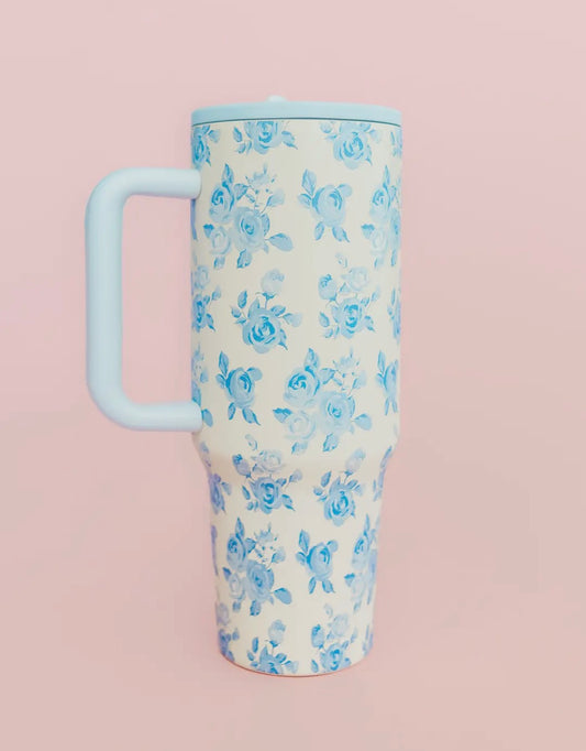 Blue Floral 40 oz Tumbler