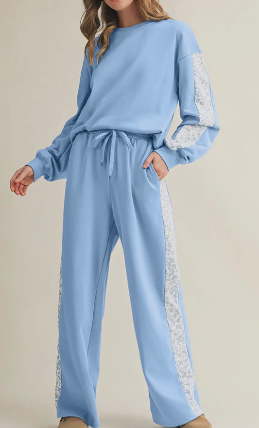 Blue Floral Lounge Set