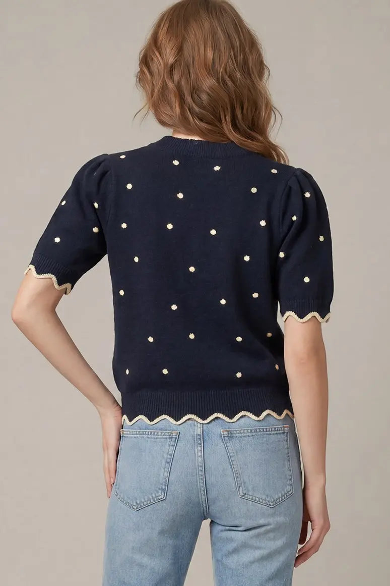 Dots After Dark Knit Top