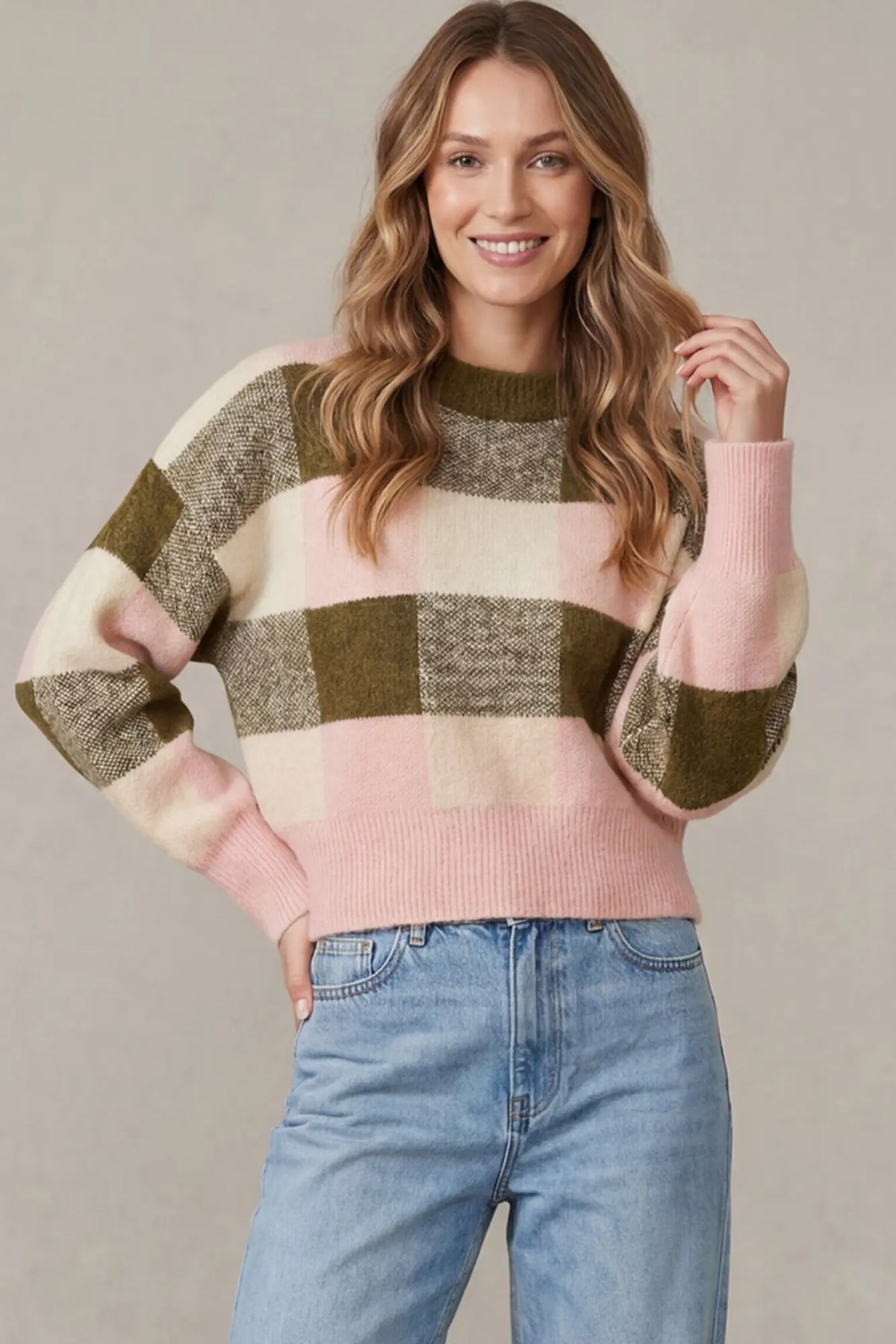 Checkered Charm Sweater