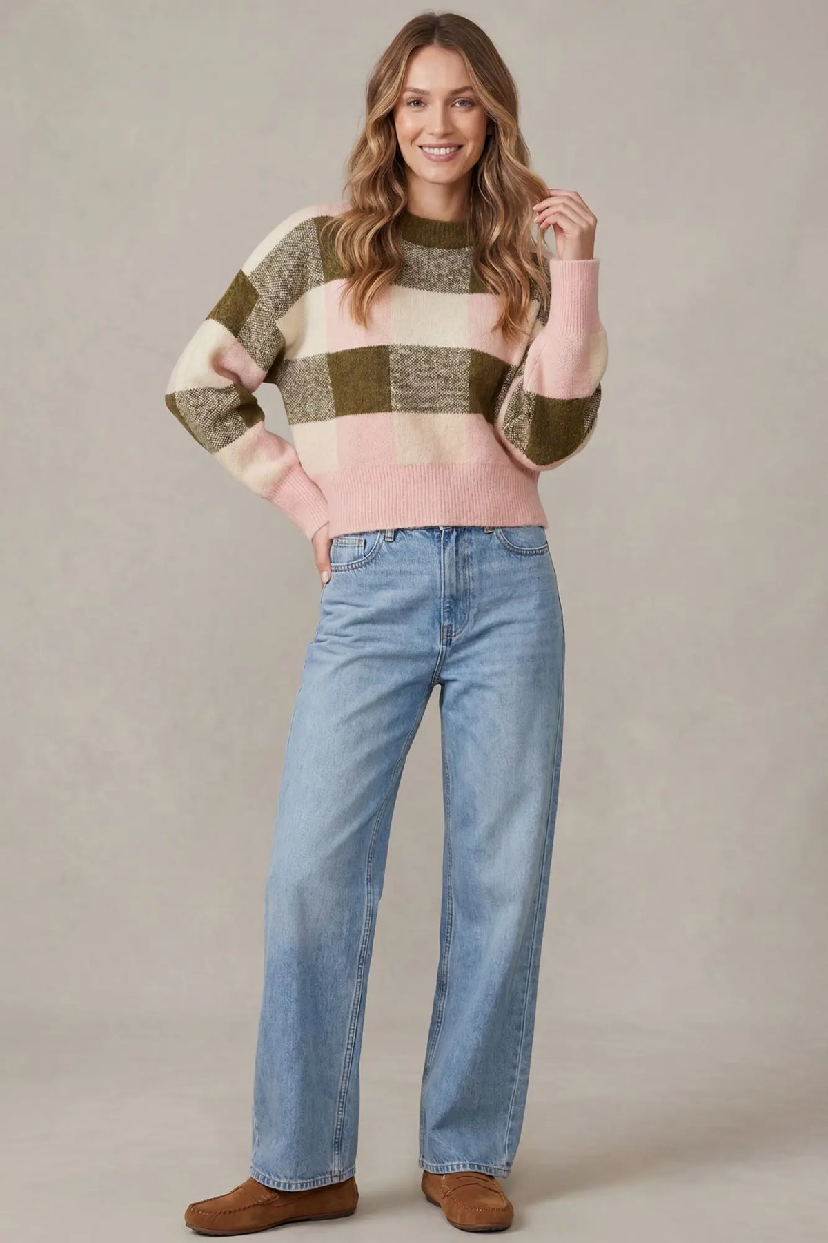 Checkered Charm Sweater