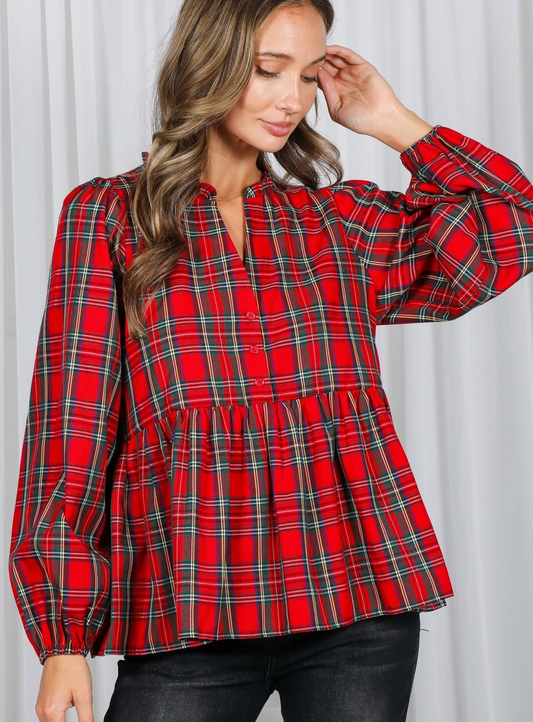 Classy Plaid Blouse