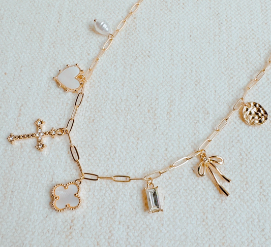 Cross Clover Charm Necklace