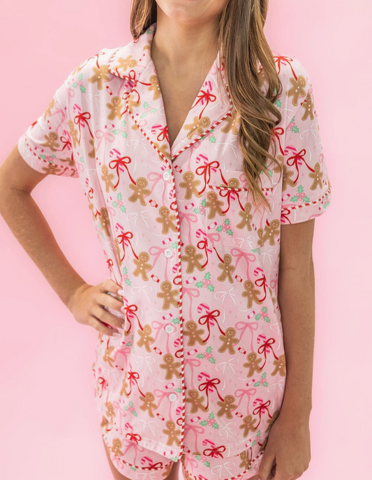 Gingerbread Pink Christmas Pjs