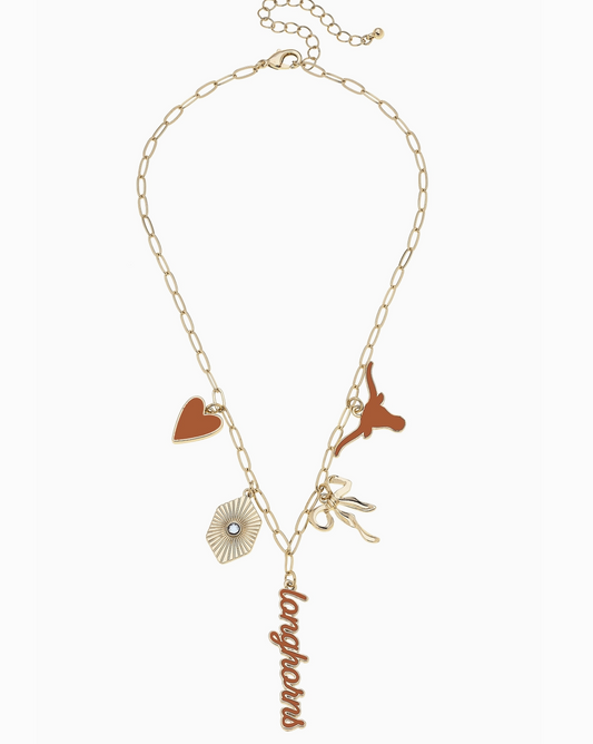 Longhorn Paperclip Charm Necklace