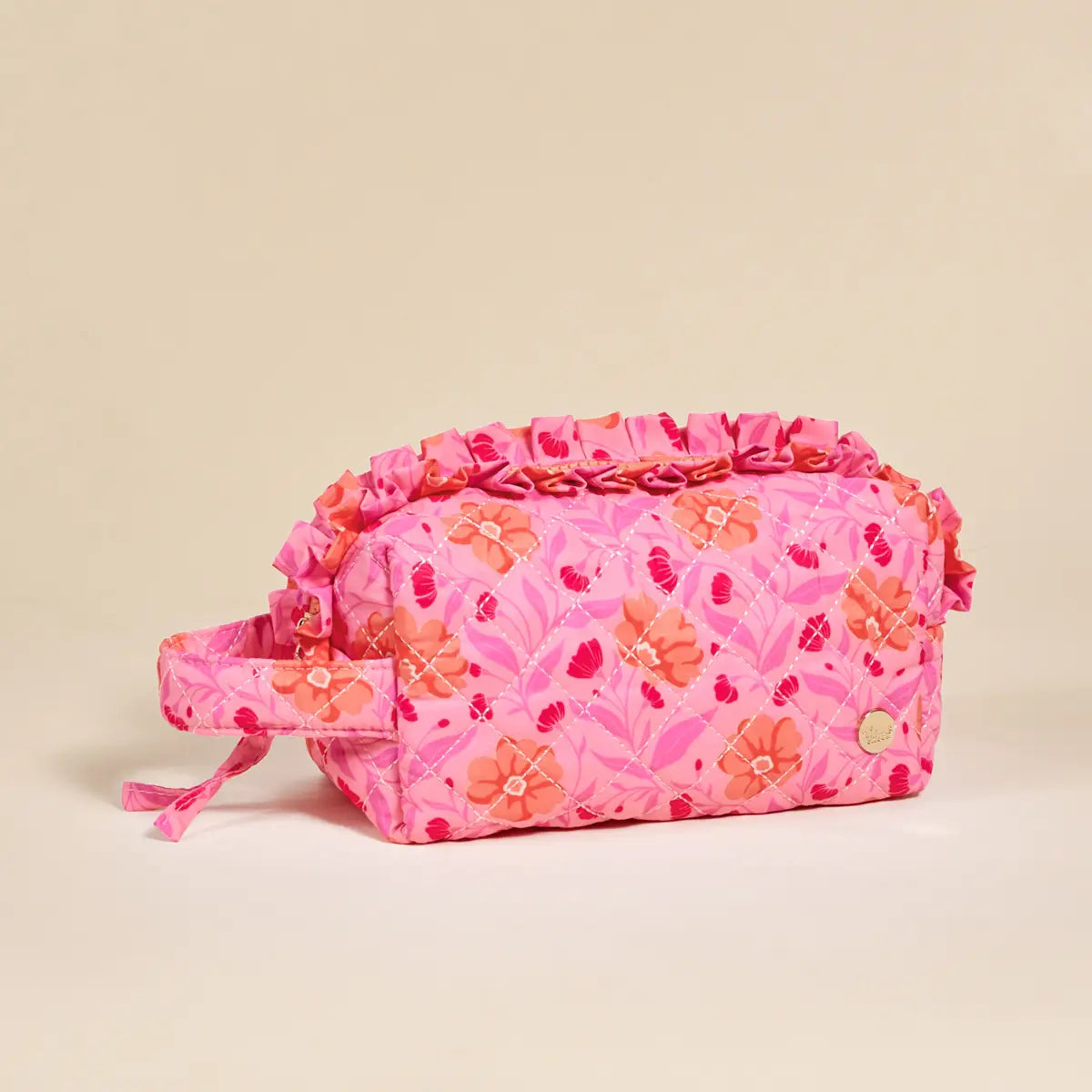 Poppin' Petals Hot Pink Cosmetic Bag