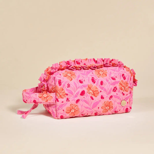 Poppin' Petals Hot Pink Cosmetic Bag