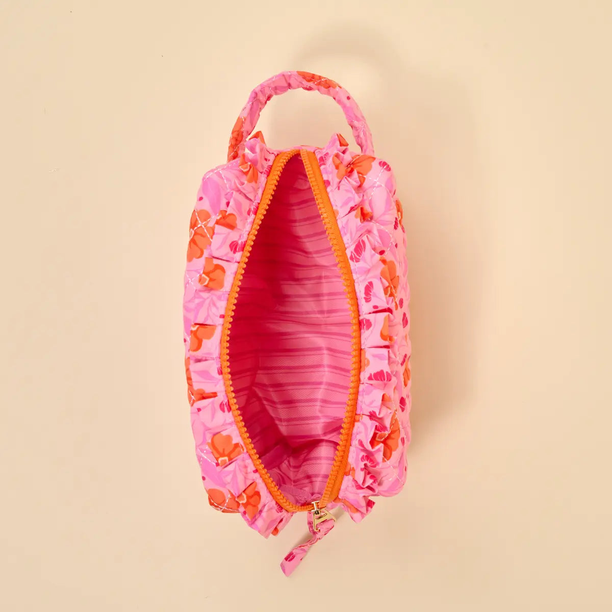 Poppin' Petals Hot Pink Cosmetic Bag