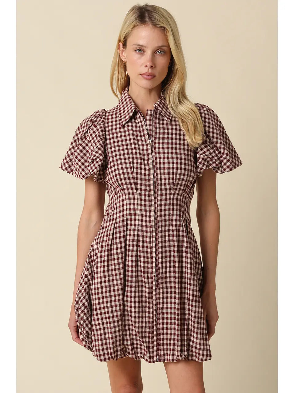 Swooning for Maroon Bubble Dress