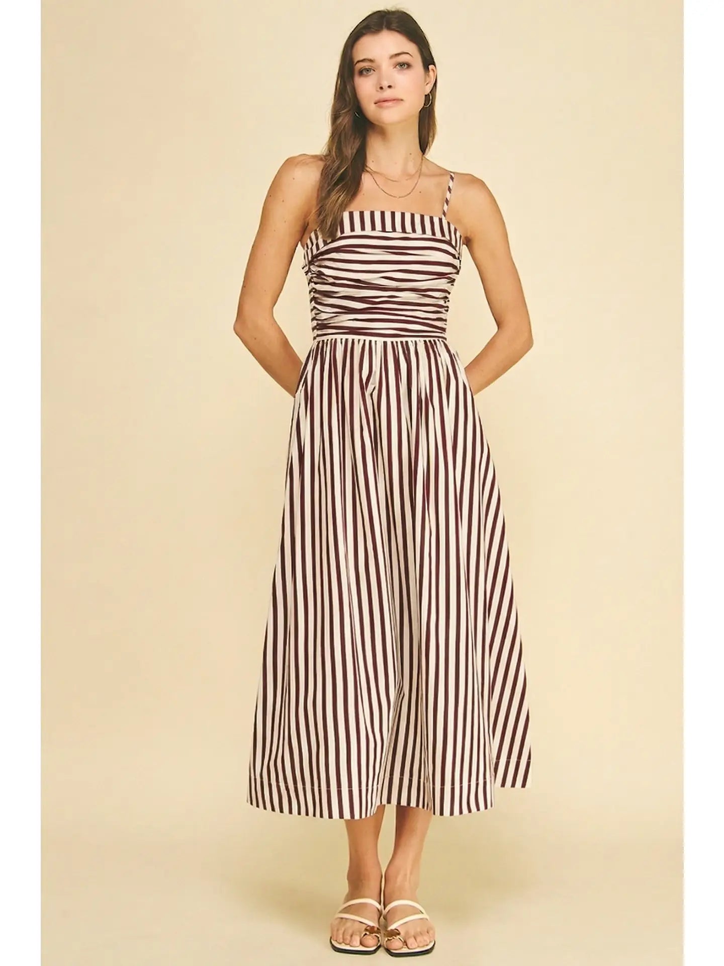 Maroon Stripe Society Dress