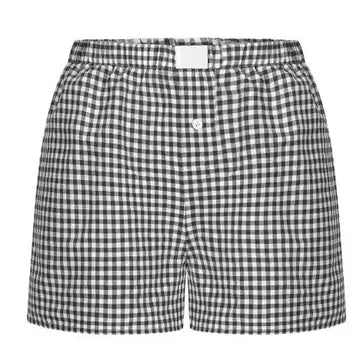 Black Gingham Girl Boxer Shorts