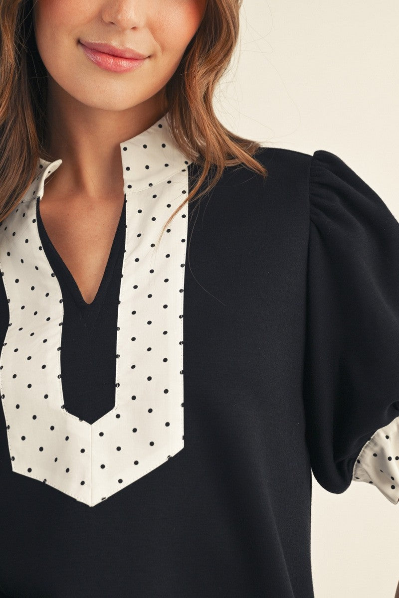 Dotted After Dark Blouse