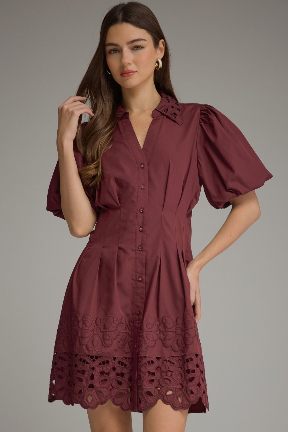 Burgundy Bloom Dress