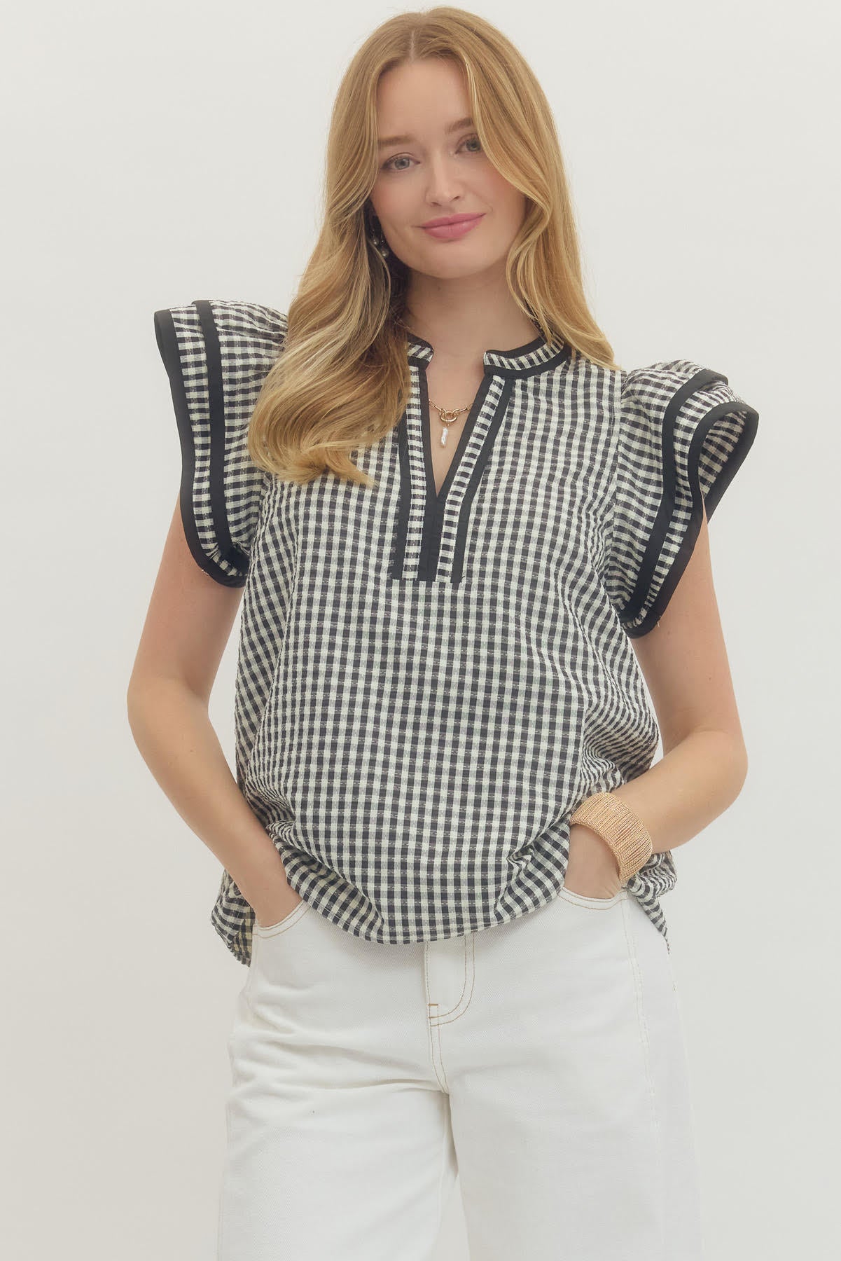 Picnic in Paris Gingham Blouse